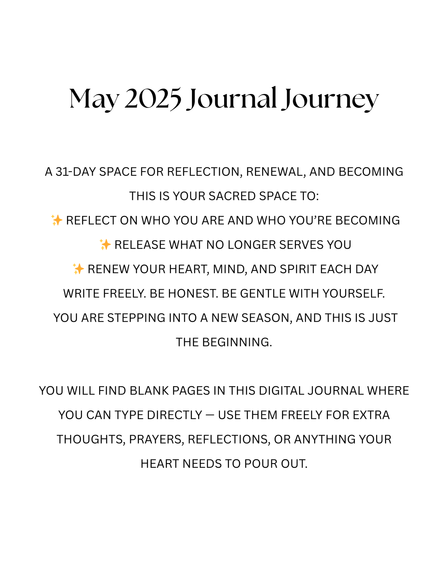 May Workbook Guide: A 31-Day Digital Journal for Confidence, Health & Self-Love